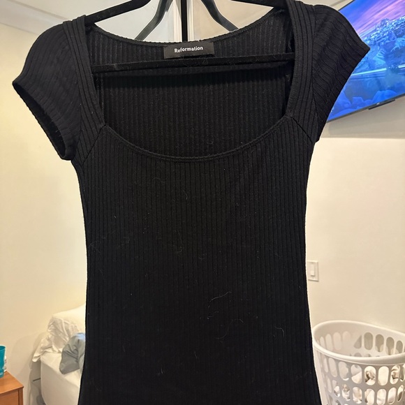 Reformation Bardot Knit Square Neck Top - Picture 2 of 4